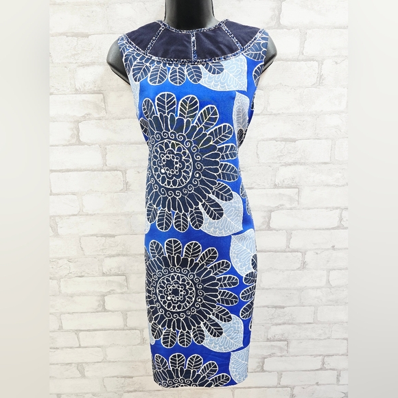 Tory Burch Dresses & Skirts - Tory Burch Blue Floral‎ Print Sheath Dress